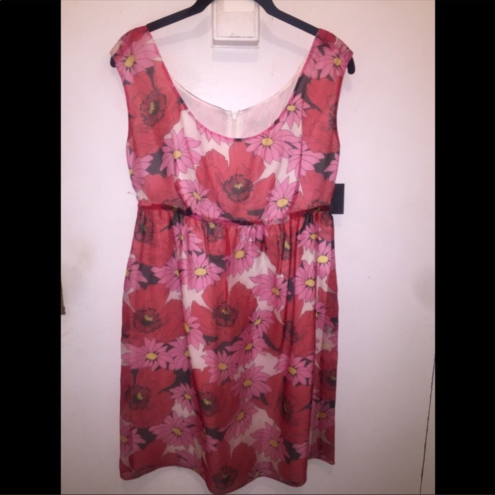 ANNA SUI FLORAL SLEEVELESS DRESS